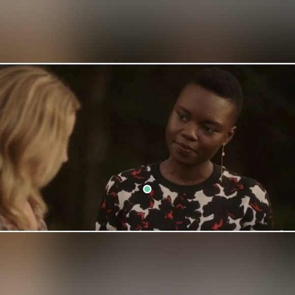 A.L.C. Joan Satin Floral Black And White Red Accents  Top Side Open Detail Celeb - Picture 2 of 6